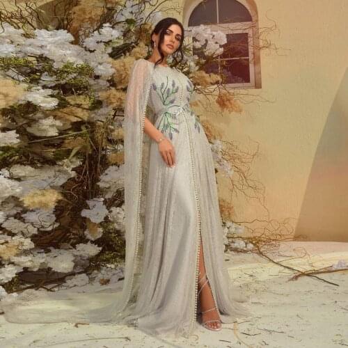 White Lace Evening Dress Floor Length Split Prom Dress With Applique A-line Summer Dress Special Occasion Prom Dress Custom Made