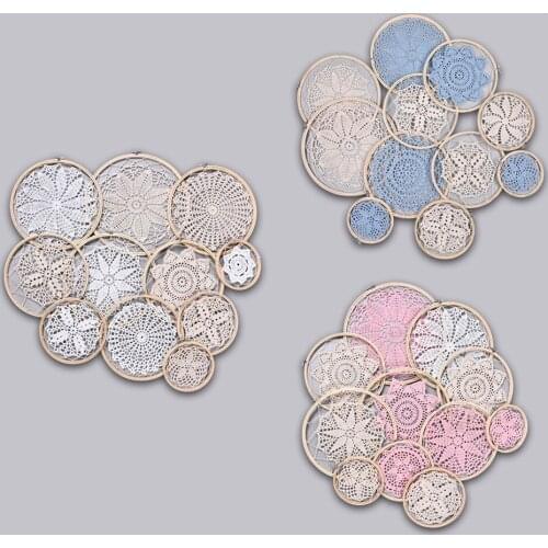 1 Set DIY Large Doily Lace Dream Catcher Set Wedding Background Room Decoration Dreamcatcher attrape reve