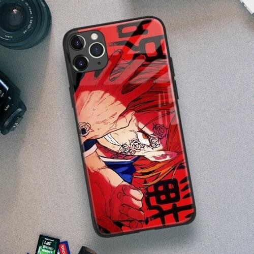 Jujutsu Kaisen Kugisaki Nobara anime Soft TPU Glass Phone Case for IPhone SE 6s 7 8 Plus X Xr Xs 11 12 Mini Pro Max Samsung