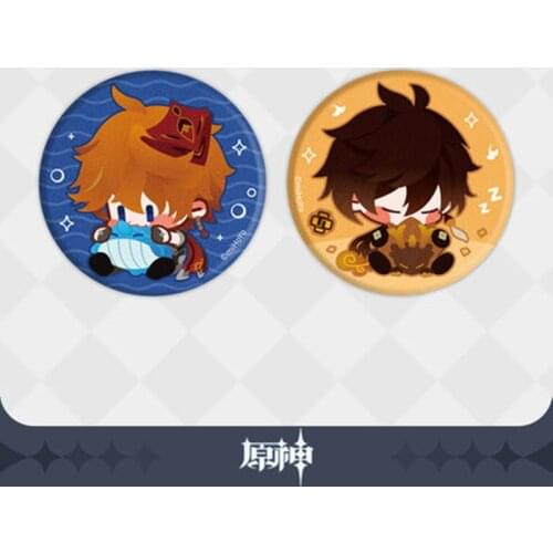 Genshin Zubehör Schlucken Whale Spiel Auswirkungen Cosplay Plüsch Spielzeug Anime Projekt Tartaglia Teufel Weißblech Abzeichen K