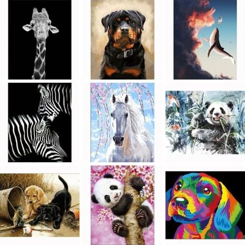 Unframe Animals Painting By Numbers Kits Coloring By Numbers Wall Art Picture Acrylic Paint on Canvas Home Decor DIY Gift