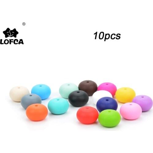 LOFCA 10pcs Abacus Silicone Teething Beads BPA Free Food Grade Beaded Necklace Silicone Chew Bead For Baby Silicone Teether