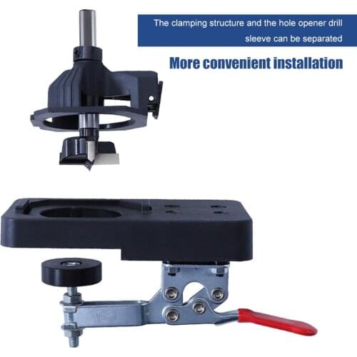 Hinge Hole Drilling Guide Locator Fastening Device Multi-function Hinge Drilling Jig Bits Door Hole Opener Tools