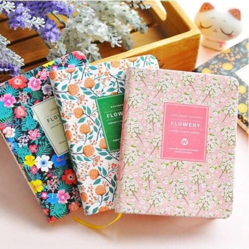 New Arrival Cute PU Leather Floral Flower Schedule Book Diary Weekly Planner Notebook School Office Kawaii Stationery 2019