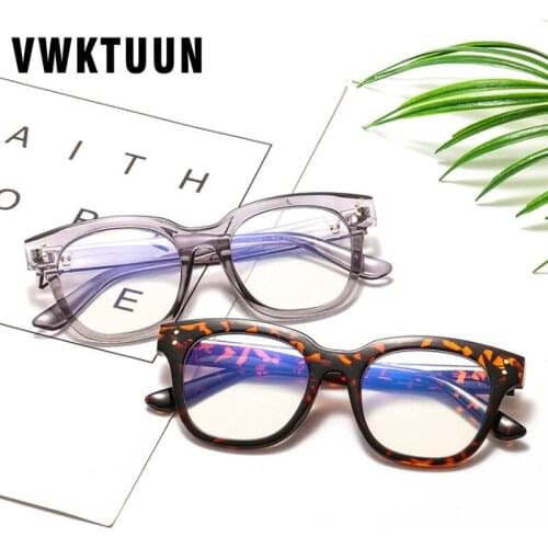 VWKTUUN Myopia Eyeglasses Frame Women Men Vintage Glasses Frame Square Reading Computer Glasses Male Blue Light Blocking Glasses