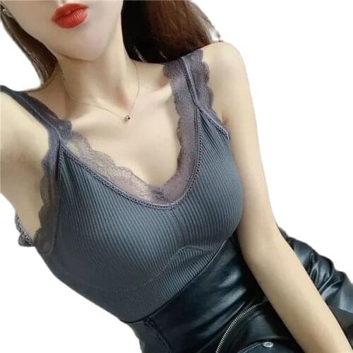 2021 Autumn Fall Warm Vest Thermal Underwear Without Steel Ring Lady Seamless Fleece Bottoming With U Shape Bras