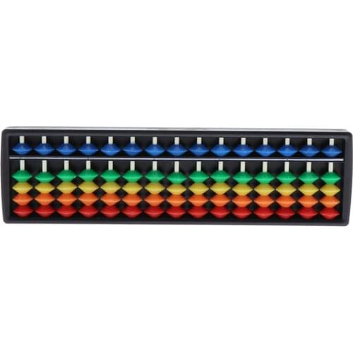 Portable Abacus Soroban 15 Rods Kids Student Math Learning Supplies