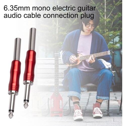 Professional 6.35mm Mono Plug Assembly Wire Connector Audio Video Cable Adapter for Electric Guitar Accessories