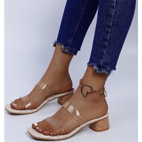 Summer Women Sandals 2021 New PVC Jelly Female Shoes Women Transparent High Heels Ladies Sandal Pumps Women Shoes Lady Footwear