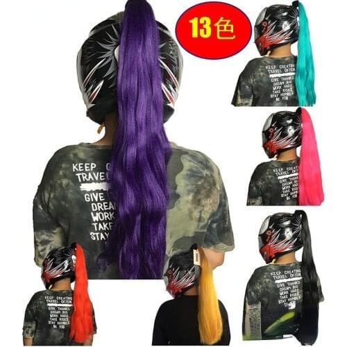 Ski Motorcycle Helmet Dirty Braid Ponytail Male and Female Knight Motorcycle Electric Car Wig Braid Decoration