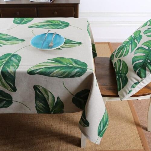 Tropical Forest Botanical Garden Table Cloth Dining Thick Linen Cotton Tablecloth Coffee Restaurant Home Decorative Cloth Cover