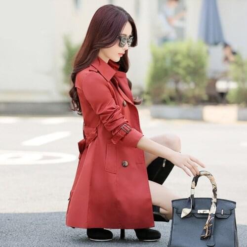 Windbreaker Breasted Double Women European Trench Coat Para As Mulheres Outwear Coat Female Spring Autumn Female Coats