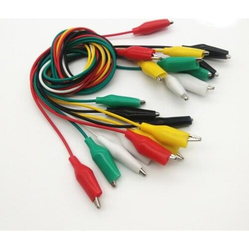 100pcs 5 colors 50cm length double-ended alligator clips jumper wire large/medium/small test clips DIY cable folder hook clip