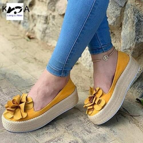 Women Flats Shallow Loafers Platform Ladies Casual Beach Shoes Floral Solid Summer 2020 Casual Woman Footwear Zapatos De Mujer