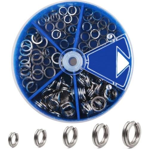 100Pcs/Box Stainless Steel Split Ring Fishing Tackle Double Ring Connector For Fishing Hook Swivel Snap Lure Accessories