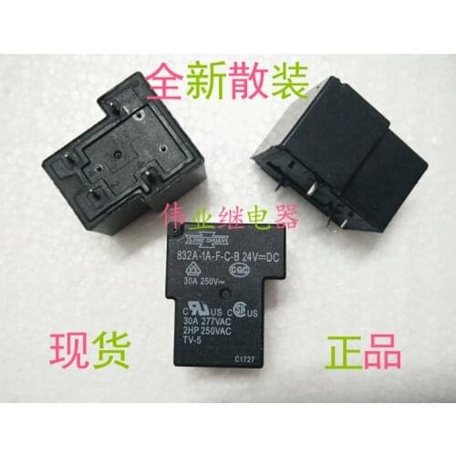 2pcs/lot 832A-1A-F-C-B 24VDC New Relay 4 PIN A set of normally open