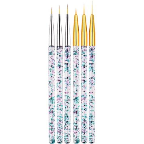 3Pcs Acrylic French Stripe Nail Art Liner Brush Set 3D Tips Manicure Ultra-thin New