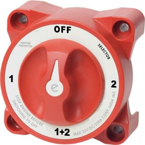4 Position 32V 350 Amp E-Series Waterproof Ignition Protected Marine Boat Dual Battery Isolator Switches