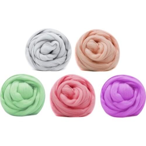 50g (10gx5 Colors) Wool Roving for Needle Felting 19 Microns Superfine Merino Wool Sheep Wool for Felting Wool Set