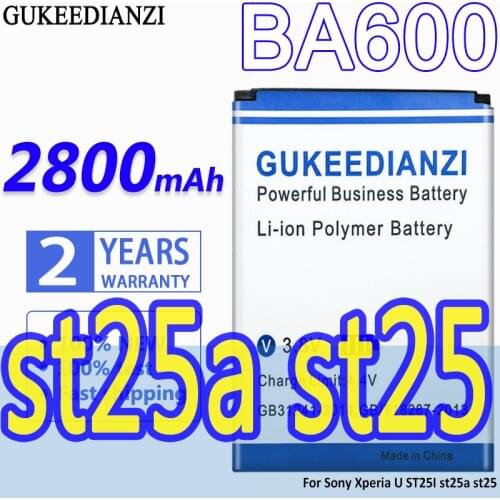 GUKEEDIANZI BA600 3000mAh 100% New Replacement Phone Battery For Sony Xperia U ST25I st25a st25 Kumquat Lithium