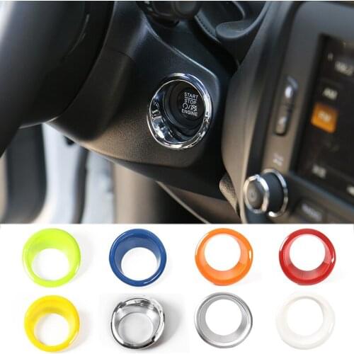 BAWA Automotive Interior ABS Stickers Ignition Key Switch Button Decoration Ring Cover for Jeep Compass 2017 UP Car Styling