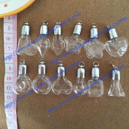 Freeshipping!! Glass Vials Pendant Wish Bottle With Mental Cap Bottle NEW