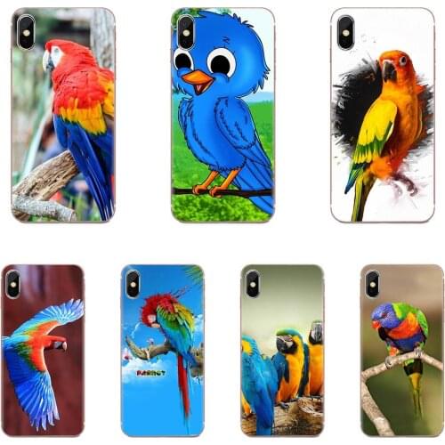 For Samsung Galaxy A51 A01 A81 S9 S8 Plus S20 S10 Plus A50 A70 A40 A71 Transparent TPU Skin Cover Anime Birds Parrot Wallpaper