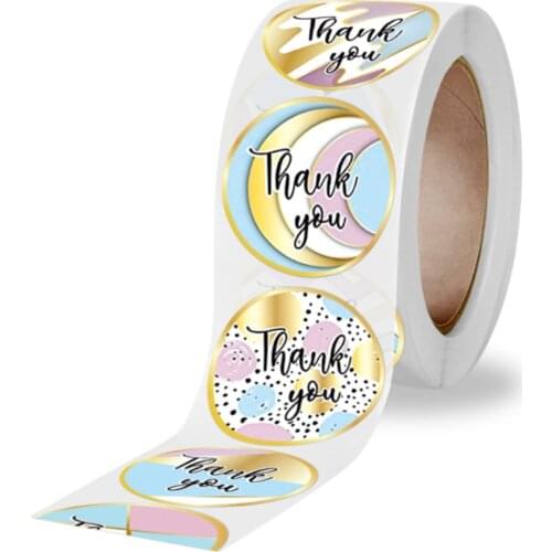 500pcs Round Thank You Handmade Decorative Stickers Scrapbooking For Package Adhesive Thank You Sticker Seal Labels Stationery