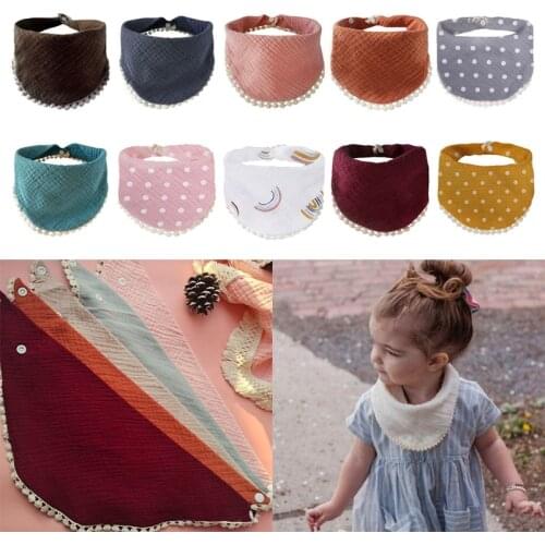 Baby Infants Feeding Bibs Soft Pure Cotton Bandana Saliva Towel Toddler Triangle Drool Scarf Newborn Burp Cloth Shower Gifts