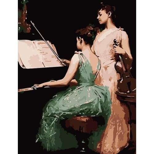 GATYZTORY Diy Painting By Numbers Figure Picture Wall Art Canvas Painting Acrylic Paint By Numbers Kit For Home Decoration