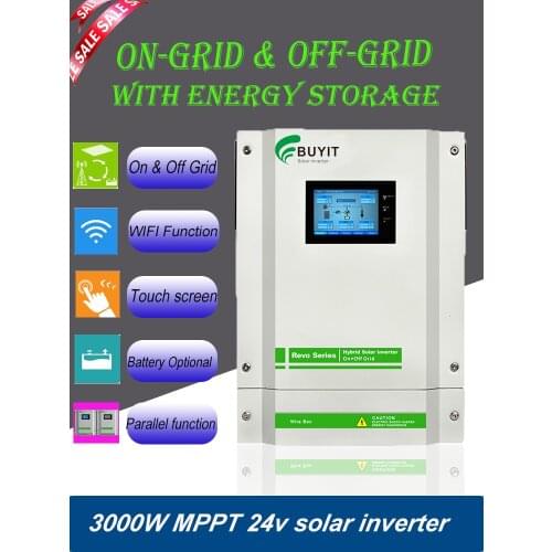 3000W On Grid+Off Grid Hybrid Solar Inverter MPPT 24VDC with Touch Screen /WIFI and Parallel Function Max PV Power 5000W