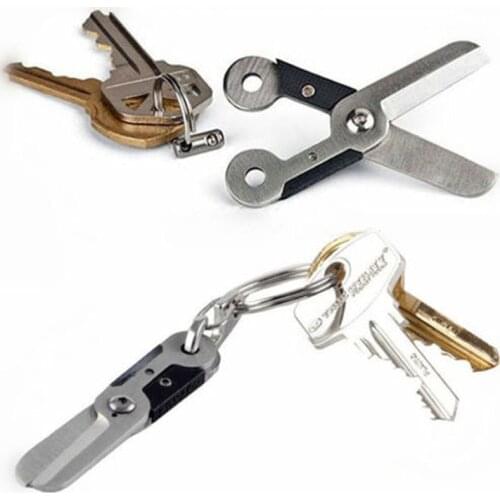 Pocket tool gear chain gadget keychain travel camp mini latch multi kit scissor cut key spring fold cutter ring edc