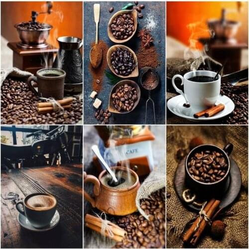 CHENISTORY 40x50cm Painting By Numbers Cocoa Coffee Landscape Drawing On Canvas Handpainted Art Gift Diy Cup Kits Home Decor