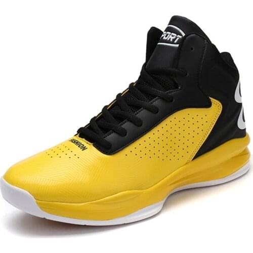 High Top Leather Basketball Shoes Men Outdoor Sport Shoes Summer Breathable Cushioning Basketball Boots Male Gym Game Sneakers