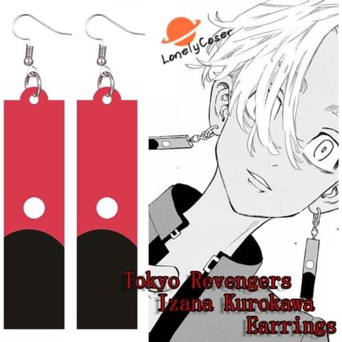 Anime Tokyo Revengers Izana Kurokawa Red Earrings Cosplay Props Jewelry Ear Pendant Ear Clip Accessories Girls Women