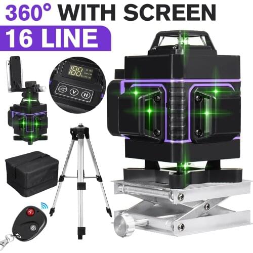 8/12/16 Lines 2/3/4D Laser Level Green Line Auto Self-Leveling 360 Horizontal Vertical Cross Super Powerful Laser Levels