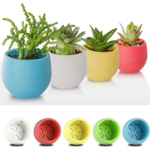 Small Round Flower Pot Plastic Succulent Plant Planter Bonsai Nursery Pots Garden Home Decoration