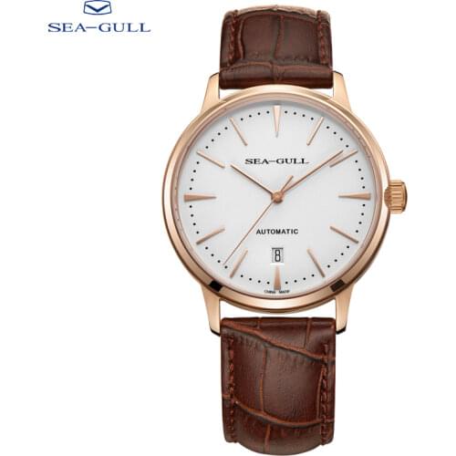Seagull Watch Seagull Mens Business Waterproof Calendar Automatic Mechanical Watch Leather Watch Men 6006