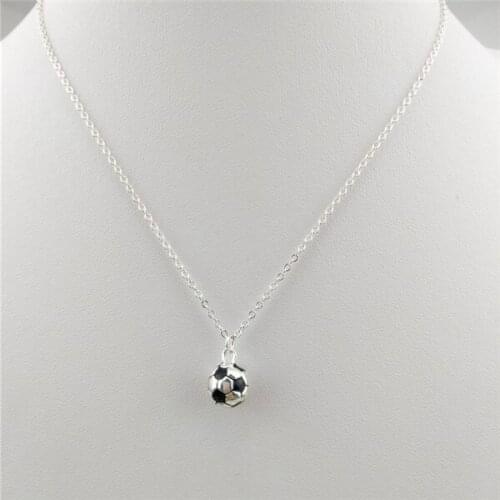 Hip Hop Men Male Sports Necklace Football Pendant Necklace Alloy Chain Soccer Ball Necklace Jewelry Gift