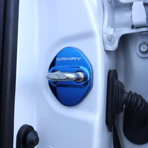 Stainless Steel Car Interior Door Lock Cover Buckle Trim Sticker for Toyota Camry 2018 2019 2020 Carstyling