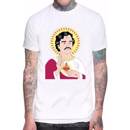 Narcos Men Short Sleeve T Shirt Camisetas Pablo Escobar Gangster Camisa Men Streetwear Cotton T-shirt Hip Hop Tees