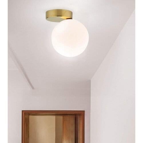 Nordic Light luxury E14 LED Ceiling light iron and glass for bedroom living room aisle corridor Entrance lighting fixture modern