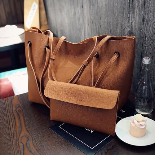 2021 New Ladies Shoulder Bag Fashion PU Leather Shoulder Tote Two-piece Set Crossbody Bag Retro Handbag