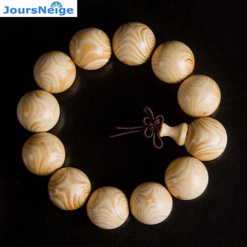 Wholesale On the eye Tooth Wooden Bracelets Round beads Bracelets Fine Wood Buddha Beads Lucky For Men Women Hand String Jewelry