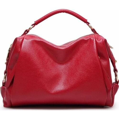 Casual Totes Women Shoulder Bags PU Leather Red Luxury Designer Handbag Women Crossbody Boston Bags Tote Bag Bolsos Mujer