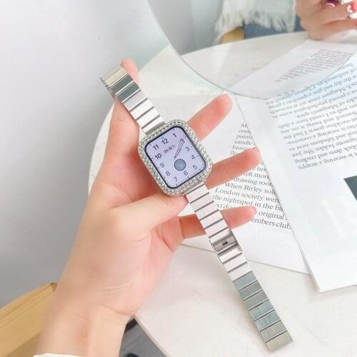 Slim Lady Stainless Steel Band for Apple Watch 40mm 44mm Bracelet Loop 38mm 42mm Metal Thin Strap for iWatch SE 6 5 4 3 2 Correa