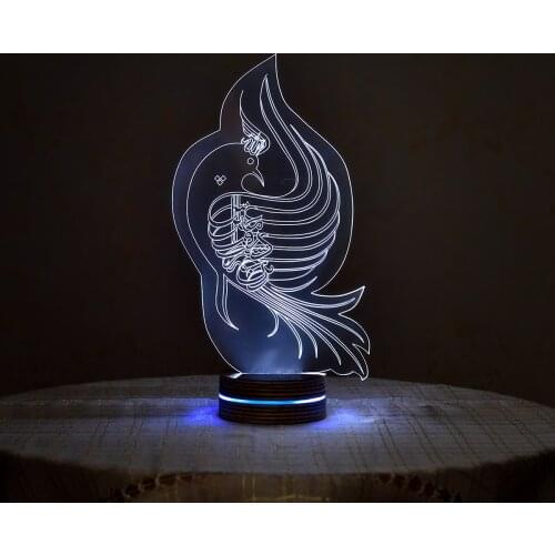 LED Night Lamp 3D Illusion Table Lamp For Home Decorative Light Peacock Arabic Design