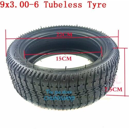 Free shipping 9x3.00-6 Vacuum tires 9 Inch Tubeless Tire for Mini Bike Electric Vehicle Scooter 9*3.00-6 Wear-resisting Tyre