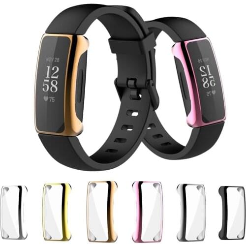 TPU Protective Case For Fitbit Inspire 2 Smart Bracelet Case Electroplating Transparent All-inclusive Cover replacement