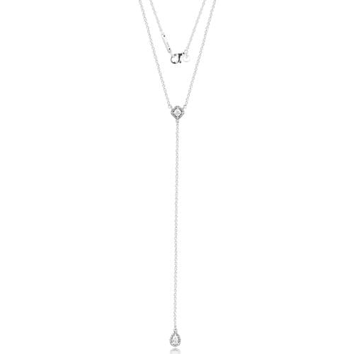 Real 925 Sterling Silver Newest Geometric Shapes Y-Necklace Fits Europe Jewelry Fashion Necklaces for Women Jewelry Making